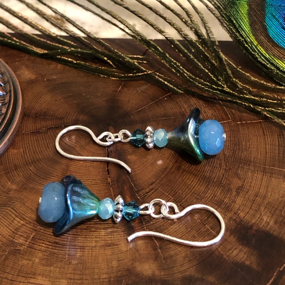 Blue And Green Earrings - Blue Jewelry, Swarovski